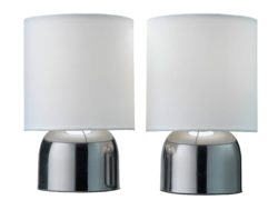 ColourMatch Pair of Touch Table Lamps - Super White